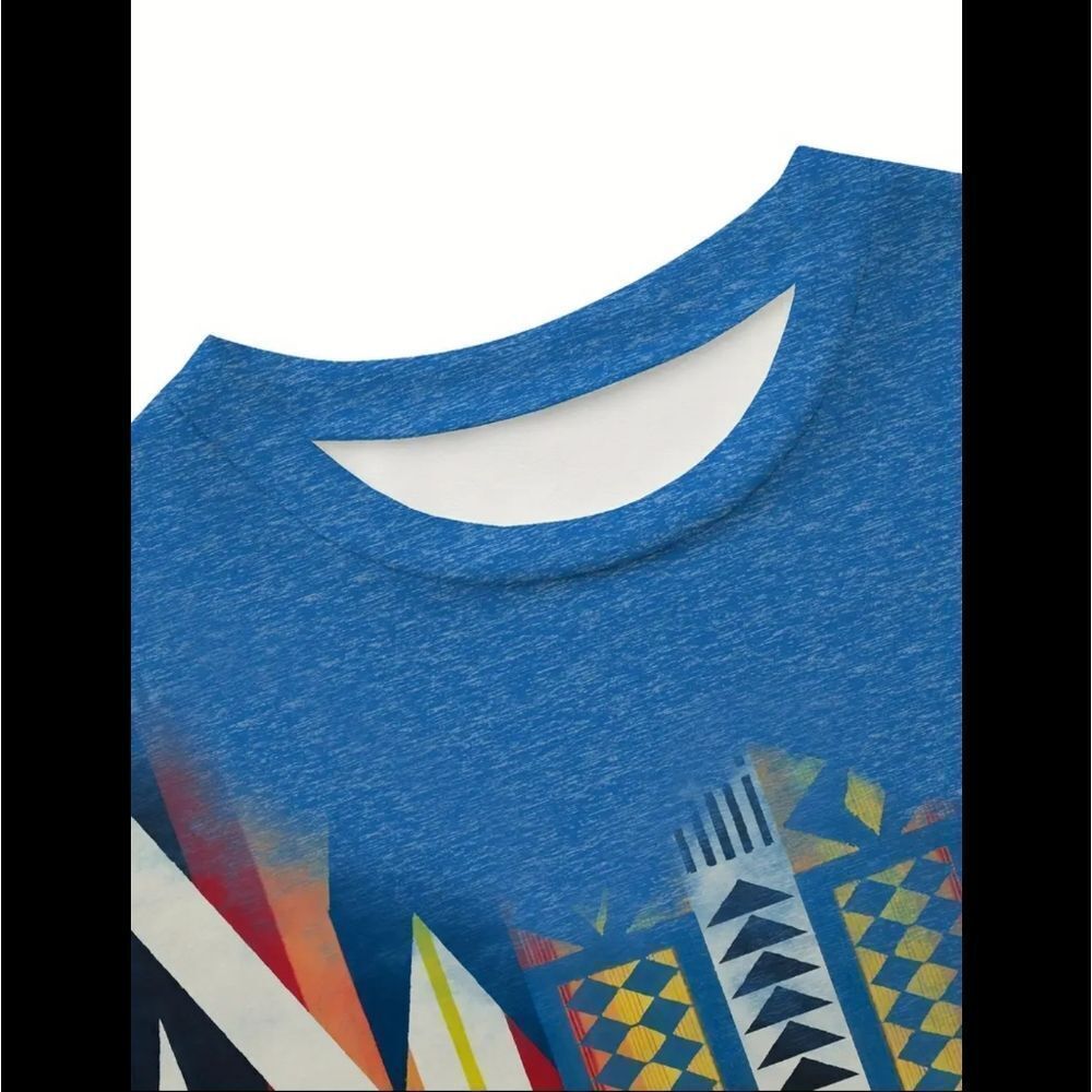Aztec Print Pullover Crew Neck Sweatshirt - Picture 4 of 5